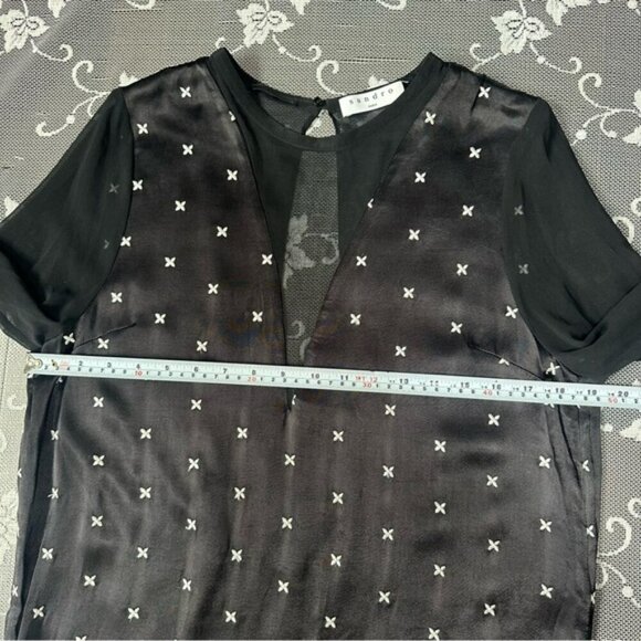 Sandro Starlight Dress in Black / White - Picture 11 of 14